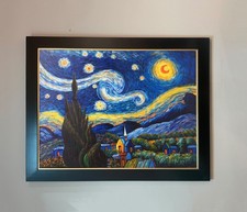 Stunning 44x56 framed oil painting of Van Gogh's Starry Night picture