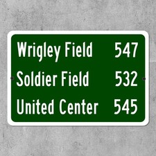Custom Chicago Sports Stadium Distance Sign Personalized Bears Cubs Bulls Fan picture