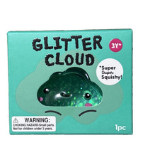 NEW J'Adore Glitter Cloud Super Duper Squishy Tactile Squeeze Toy TURQUOISE AQUA picture