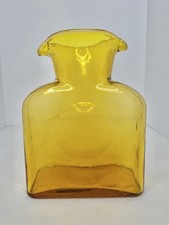 HTF Vintage Mcm Blenko Glass 384 In Gold Double Spout Water Pitcher 1950’s picture