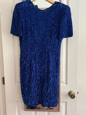 Great condition vintage Stenay royal blue dress women’s size 10 picture