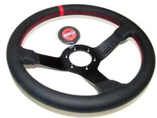Sparco R330 Champion Steering Wheel Black Leather / Red Stitching 330MM picture
