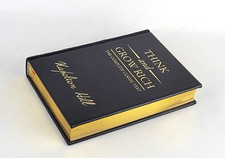 Napoleon Hill THINK AND GROW RICH Deluxe Leather Bound Gilded Ribbon marker NEW picture