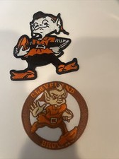 (2) Cleveland Browns Vintage Embroidered Iron On Patch Lot 3