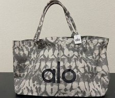NWT Alo Yoga Large Gray Tie Dye Canvas Tote Bag Travel & Gym Carry On Everyday picture
