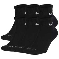 Nike Everyday Cushion Drifit UNISEX Ankle Socks, Size LARGE- Black- 6 Pair picture