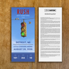 2025 RUSH Fifty Something Tour Replica Ticket Stub Customizable Any Seat or Show picture