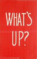 1907 What's Up Red Motto Arts & Crafts saying Postcard 26-2637 picture