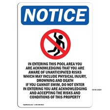 NOTICE In Entering With Symbol OSHA Notice Sign Metal Plastic Decal picture