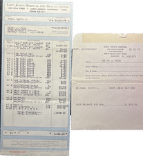 THE WHO KEITH MOON INSANELY RARE 1975 ORIG. ITEMIZED HOSPITAL DISCHARGE BILL picture
