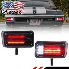 2X Smoked Red LED Rear Tail Brake w/White Backup Lights For 1970 Chevry Chevelle picture