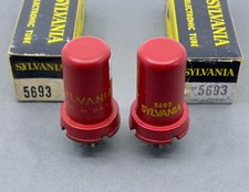 (1) NOS Pair Sylvania 5693 Vacuum Tubes Excellent NIB Cond Tests NOS Amplitrex picture