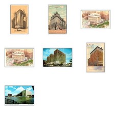 Lot of 7 Vintage Hotel Washington Postcards Street Art Aerial Harrington Lenox picture