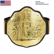 BIG GOLD World Heavy Weight Wrestling Belt Championship Title Belt Replica Adult picture
