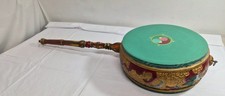 Vintage handmade Tibetan ritual Dakini/Dhyangro 12 inch diameter drum picture