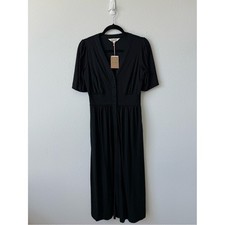 NWT Boden Black Button-Front Midi Dress picture