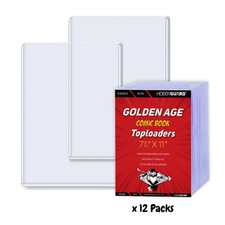 120 GOLDEN AGE Comic Book Topload Holders - Rigid Top loaders NEW Hobby Guard picture