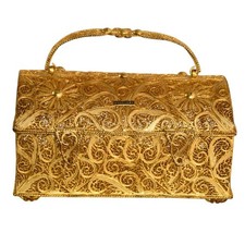 Handmade Portuguese Metal Filigree Jewelry Box picture