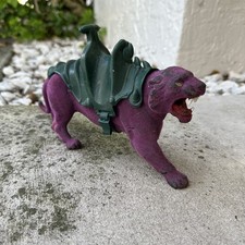 Vintage 1983 MOTU Panthor Action Figure Complete with Green Saddle Armor Mattel picture