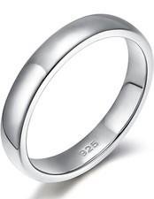 Solid .925 Sterling Silver Wedding Band Ring For Men And Women Multiple Sizes picture