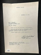  SHIRLEY TEMPLE SIGNED 1972 LETTER ON RARE 