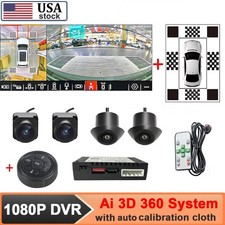 4CH 360° Panoramic Camera System AI Detection DVR Recording Car Surround View picture