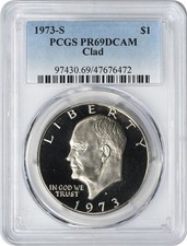 1973-S Eisenhower Dollar PR69DCAM Clad PCGS picture