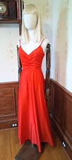 Vtg. 1960s/70s Crimson Red Spaghetti-strap Floor Length Vampy Gothic Boho Dress  picture