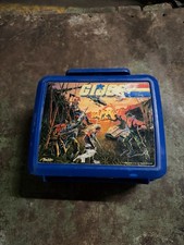 Vintage 1986 GI Joe A Real American Hero Plastic Lunch Box Blue Hasbro picture