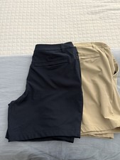 Lululemon Commission Shorts Mens 33 7” Navy Blue and Tab Golf Stretch picture