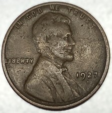 1927-D Lincoln Wheat Cent Penny Fine Condition Denver Mint Early Wheat 1C- 5177 picture