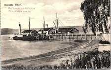 Vintage Postcard Motueka Wharf Nelson New Zealand Harbor RPPC Ferry View picture