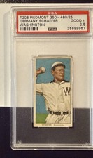 1909-11 T206 - Germany Schaefer 350-460 Factory No. 42 Back Washington; Blue... picture