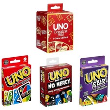 Mattel UNO 3-Game Card Set Greatest Hits Flip & Show 'Em No Mercy picture