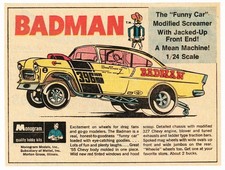 BADMAN 55 Chevy Gasser AD Monogram Model kit, drag racing decal sticker picture