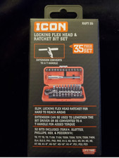 ICON RXFT-35 Locking Flex Head Ratchet And Bit Set, 35 Pc. 1/4