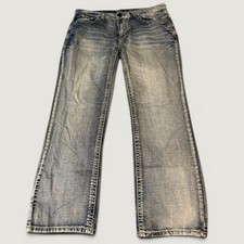 Axel Brand Mens Treadwell Relaxed Straight Leg Jeans Blue Medium Wash 36x32 picture
