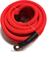 17ft 1/0 Gauge RED SNAKESKIN OFC Wire Strands Copper Marine Cable AWG picture