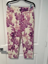 NWOT Chicos Floral Pant Pull On Size OO Shades of Purple picture