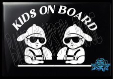 Two Boys Kids On Board Car Decal – High-Quality Waterproof Vinyl Sticker picture