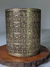 Vintage Hollywood Regency Gold Ornate Floral Filigree Wastebasket Frame Only picture