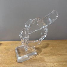 Vtg 1989 Signed Abstract Lucite Acrylic Knot Sculpture Modernist Clear Art 14.5