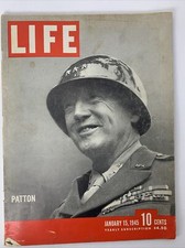 LIFE MAGAZINE JANUARY 15, 1945 GENERAL PATTON GERMAN BATTLE OF THE BULGE WWII picture