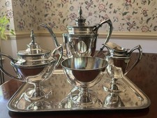 Stunning Antique Victorian 4-pc Silverplate Tea Svc and 14