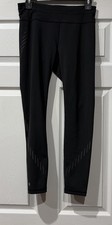 Athleta Spectrum Sonar Leggings Women's Size S Black Reflective Zip Pocket Logo picture