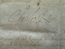1643 King Charles I Signed Military Commission picture