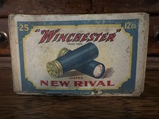 WINCHESTER NEW RIVAL Black Powder Shells 2 - Piece Box - 12 GA Antique Box picture