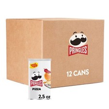 Pringles Potato Crisps Chips, On-The-Go Snacks, Pizza 2.5oz  (12 Cans) picture