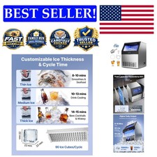 265 lbs/Day Commercial Ice Maker with LED Display - Stainless Steel & Self-Cl... picture