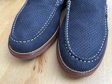 Johnston & Murphy Upton Loafer Mens 10 Navy Nubuck Slip On TruFoam picture